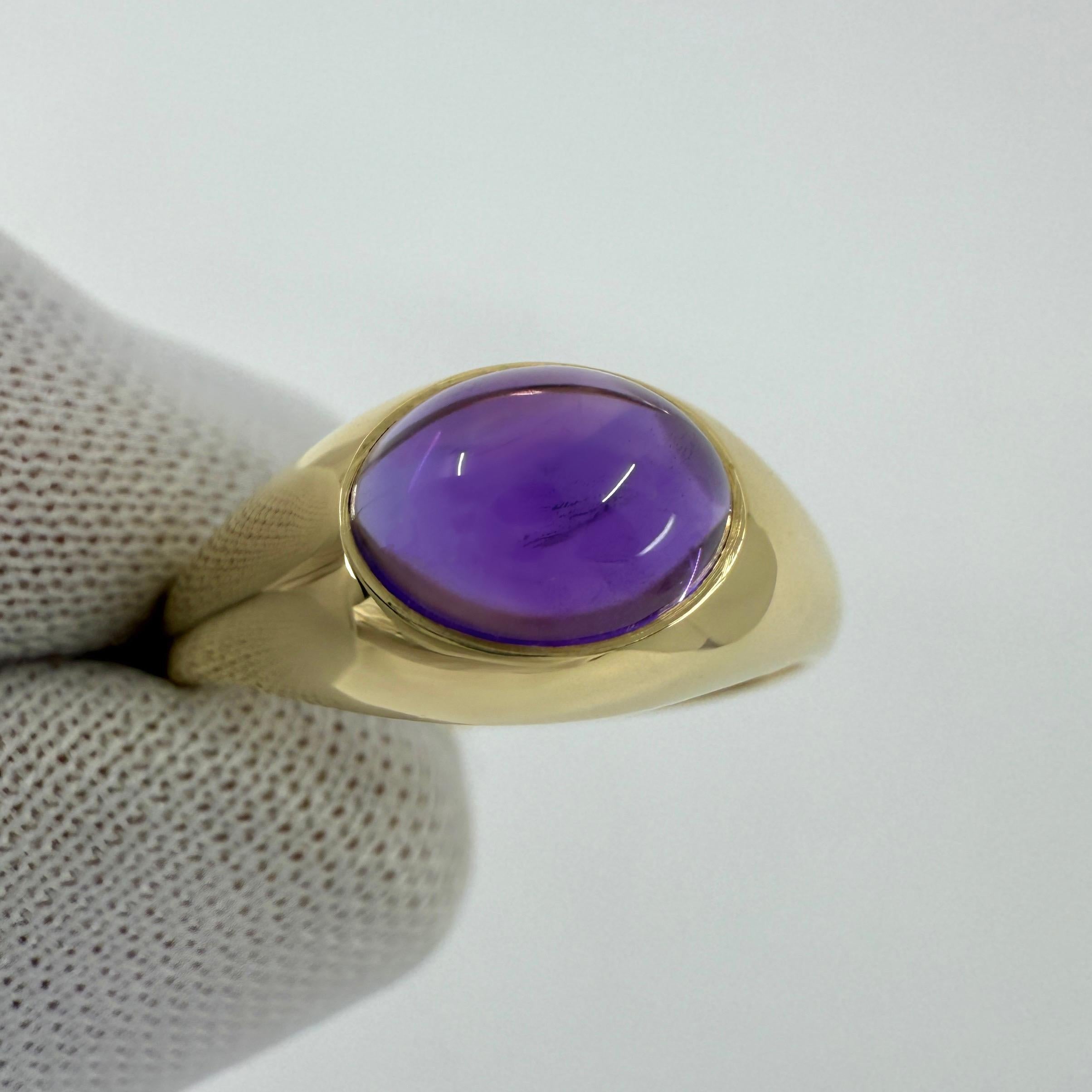 Vintage Tiffany & Co. Anello con cupola in oro giallo 18 carati con ametista ovale e taglio cabochon in vendita 2