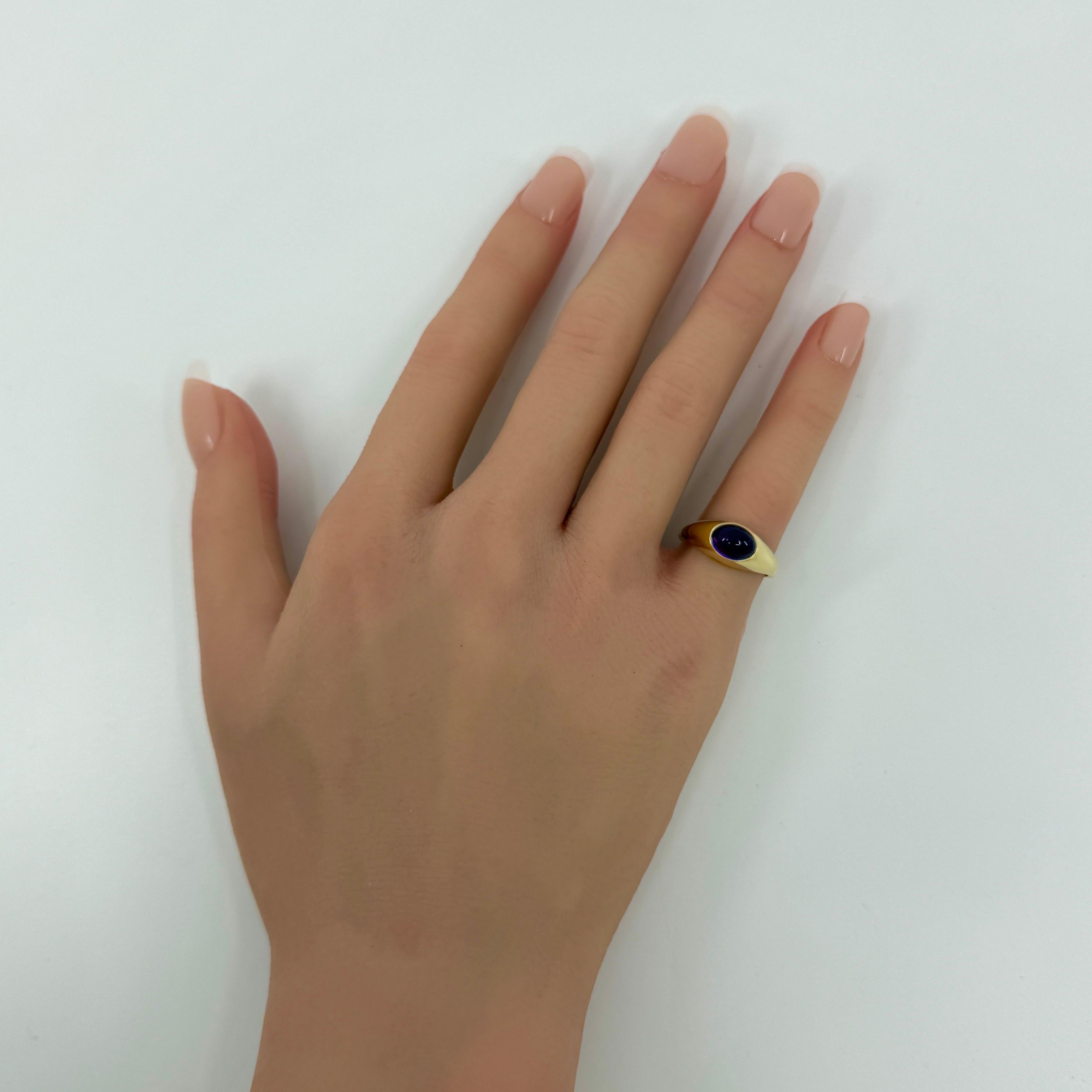 Vintage Tiffany & Co. Anello con cupola in oro giallo 18 carati con ametista ovale e taglio cabochon in vendita 4