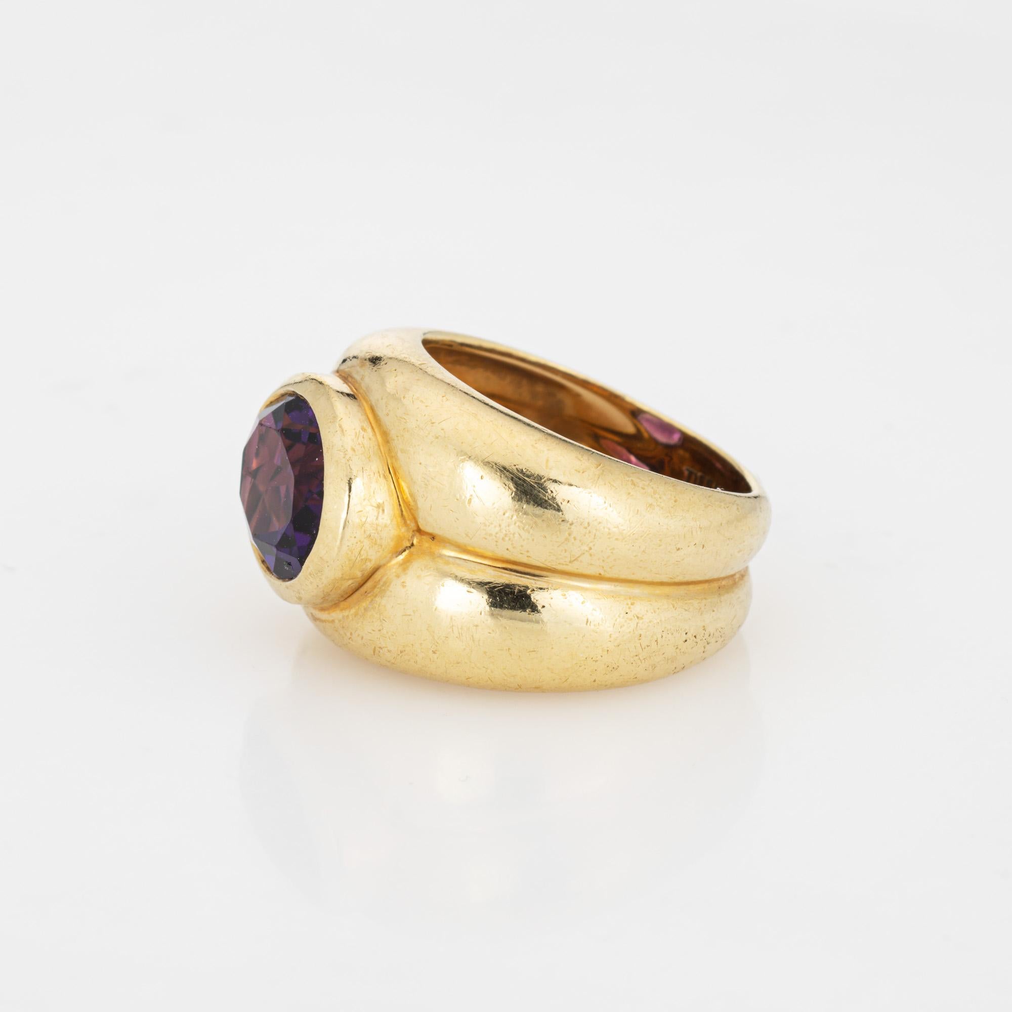 Vintage Tiffany & Co Amethyst-Ring 18k Gelbgold Gr. 5,5 Band Signierter Schmuck, Vintage (Cabochon) im Angebot