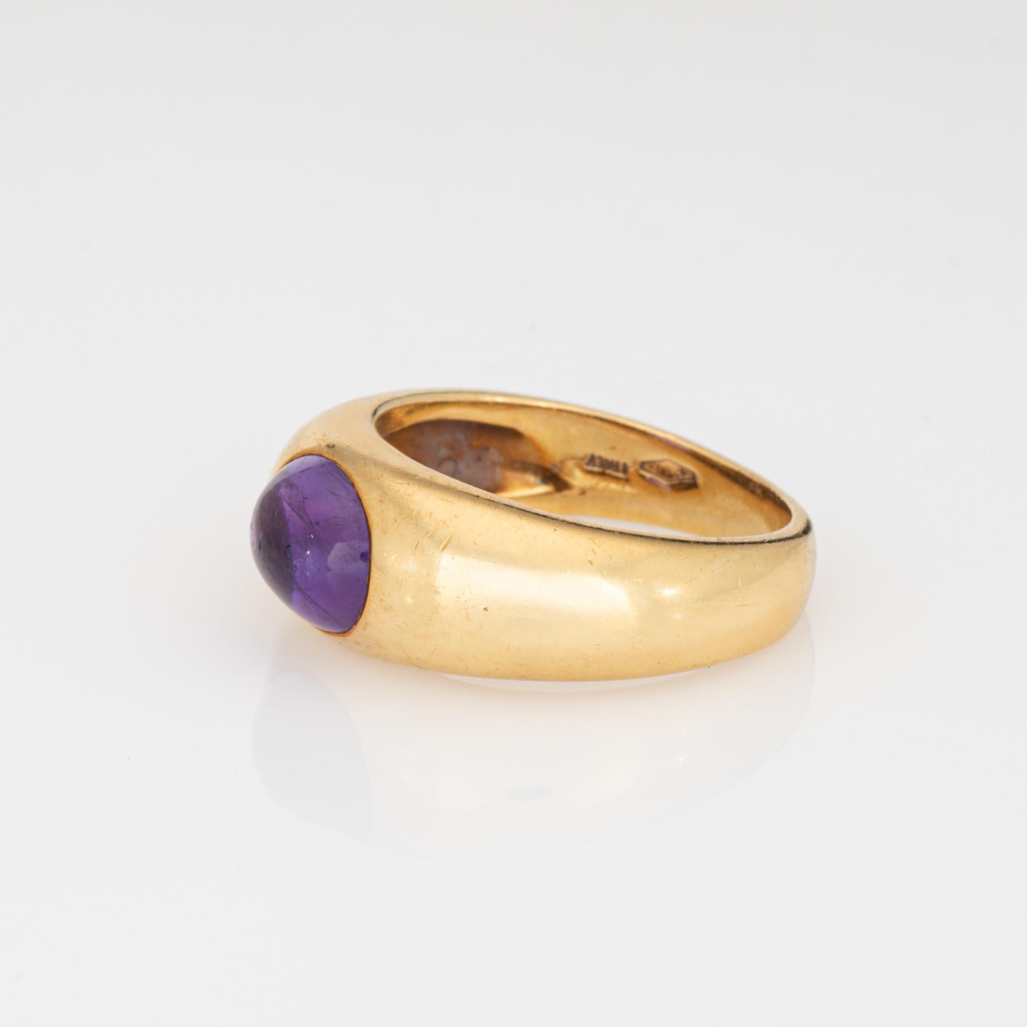 Vintage Tiffany & Co Amethyst-Ring 18k Gelbgold Gr. 6,5 Band Signierter Schmuck, Vintage (Cabochon)