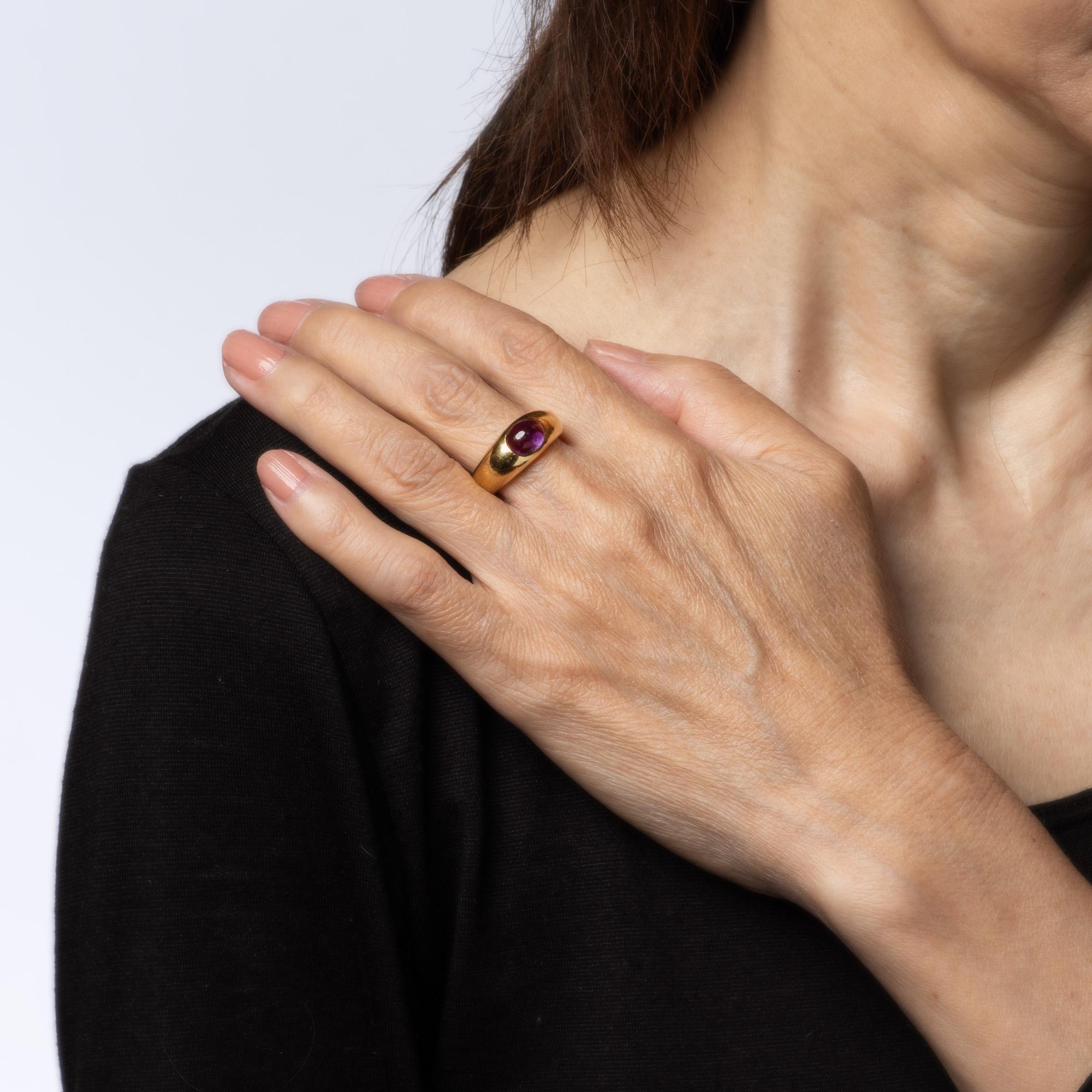 Vintage Tiffany & Co Amethyst-Ring 18k Gelbgold Gr. 6,5 Band Signierter Schmuck, Vintage Damen