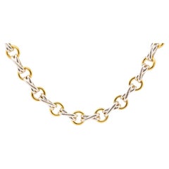 Vintage Tiffany & Co and Paloma Picasso Dog Bone 18K Gold and Silver Link Chain
