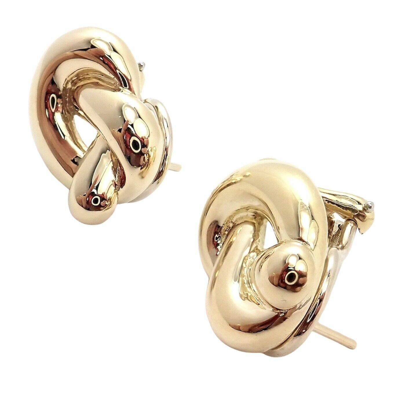 Vintage Tiffany & Co Angela Cummings Pretzel Yellow Gold Earrings 4