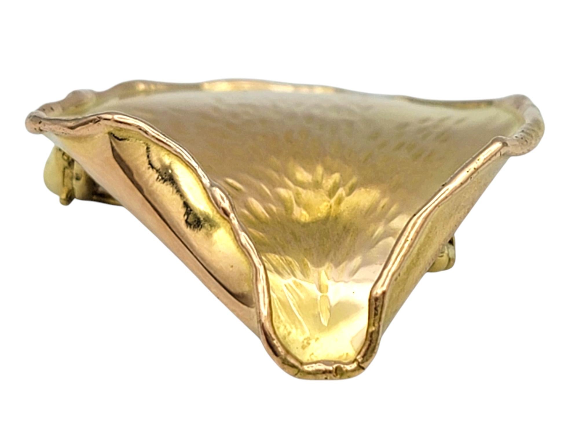 Women's Vintage Tiffany & Co. Angela Cummings Rose Petal Brooch/Pendant in 18 Karat Gold For Sale