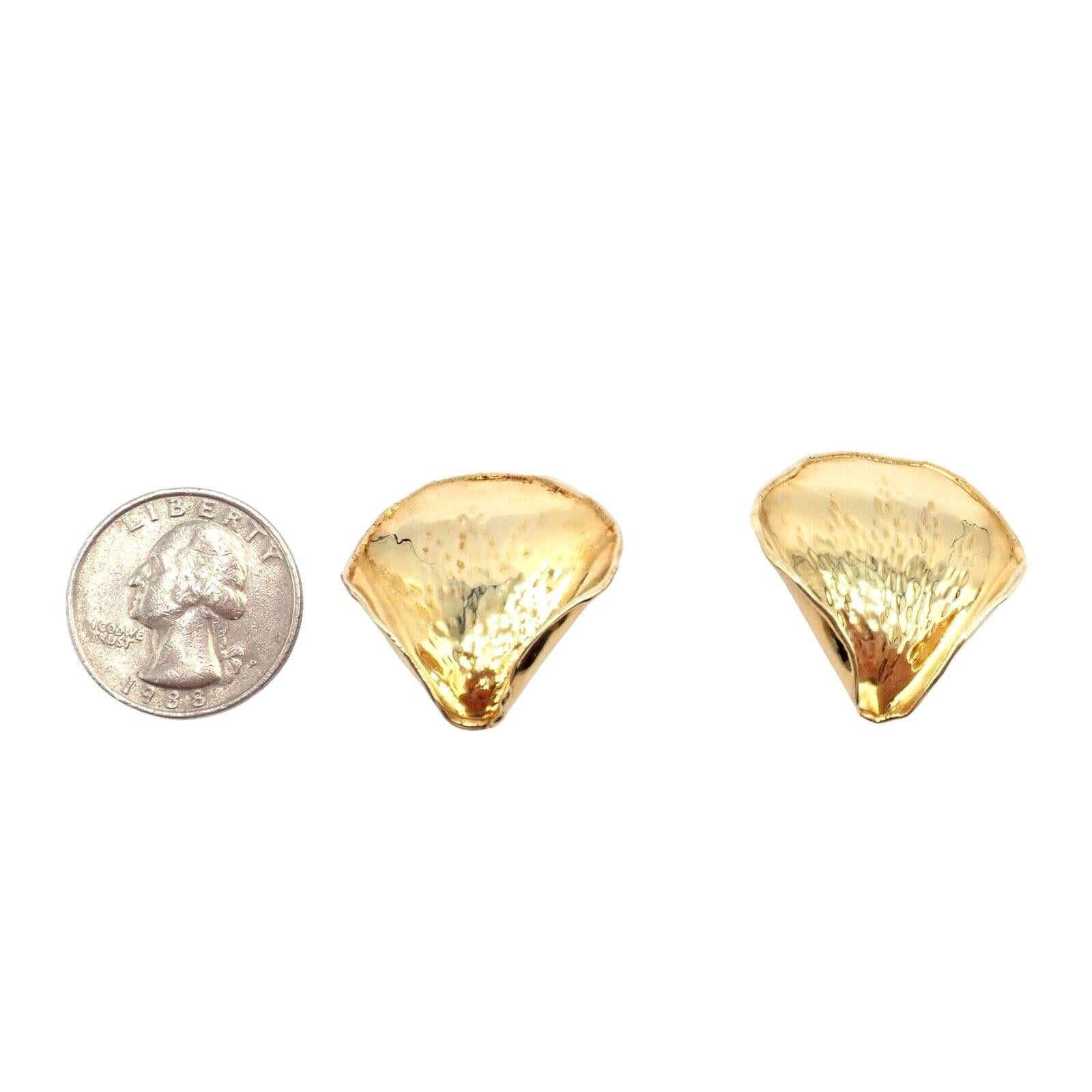 Vintage Tiffany & Co Angela Cummings Rose Petal Yellow Gold Earrings 1979 4