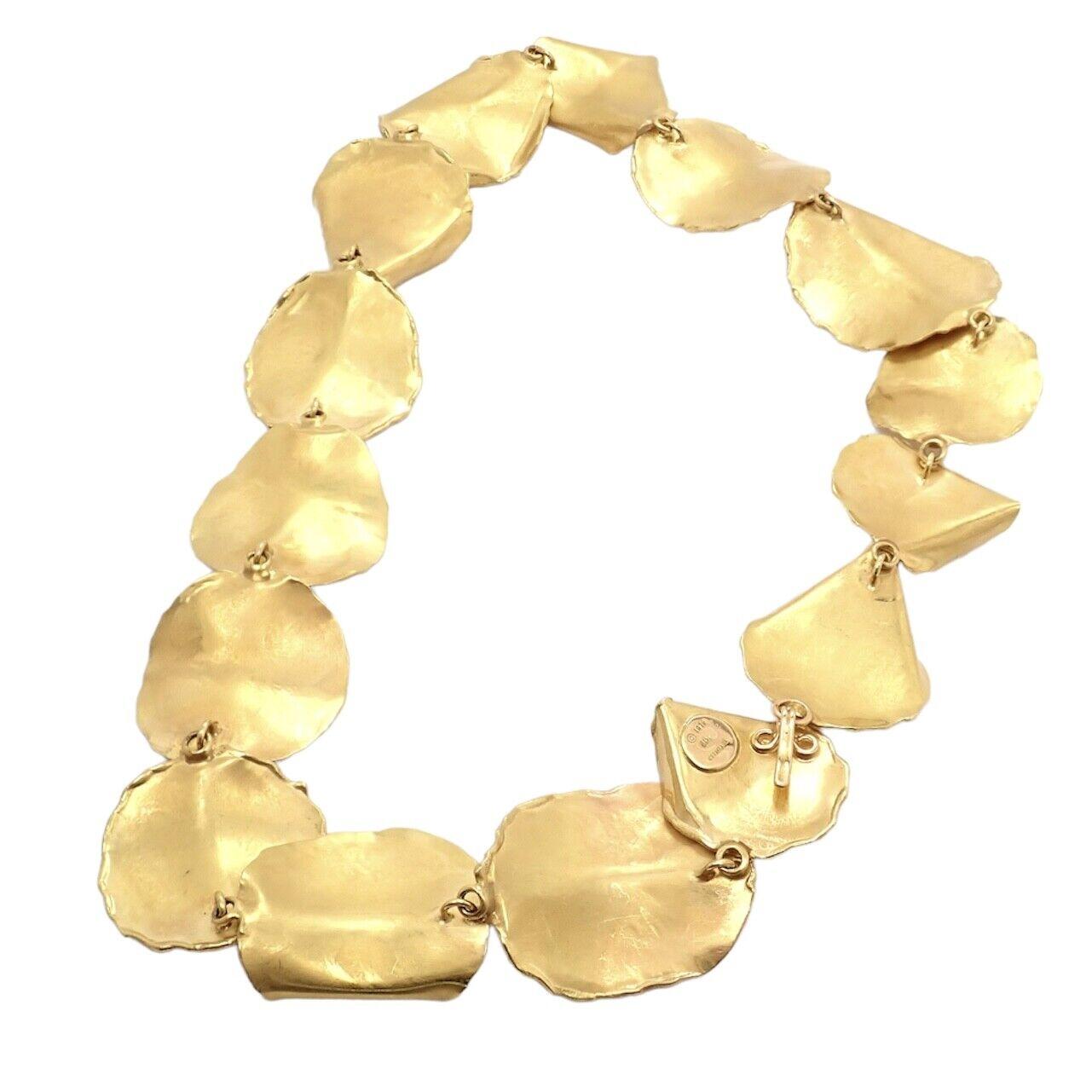 Vintage Tiffany & Co Angela Cummings Rose Petal Yellow Gold Necklace 6