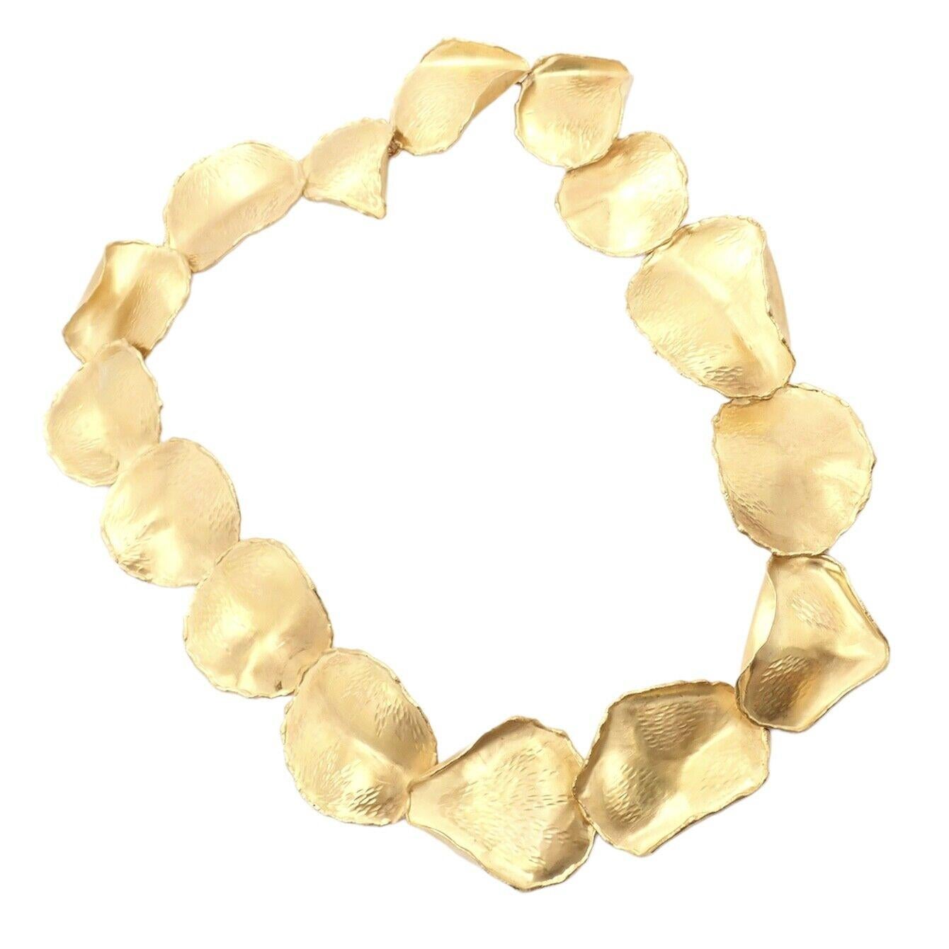 Halskette aus Gelbgold mit Rosenblatt von Tiffany & Co Angela Cummings im Angebot 7
