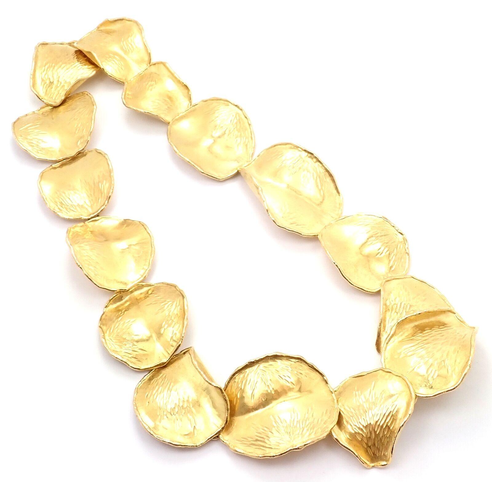 Women's or Men's Vintage Tiffany & Co Angela Cummings Rose Petal Yellow Gold Necklace