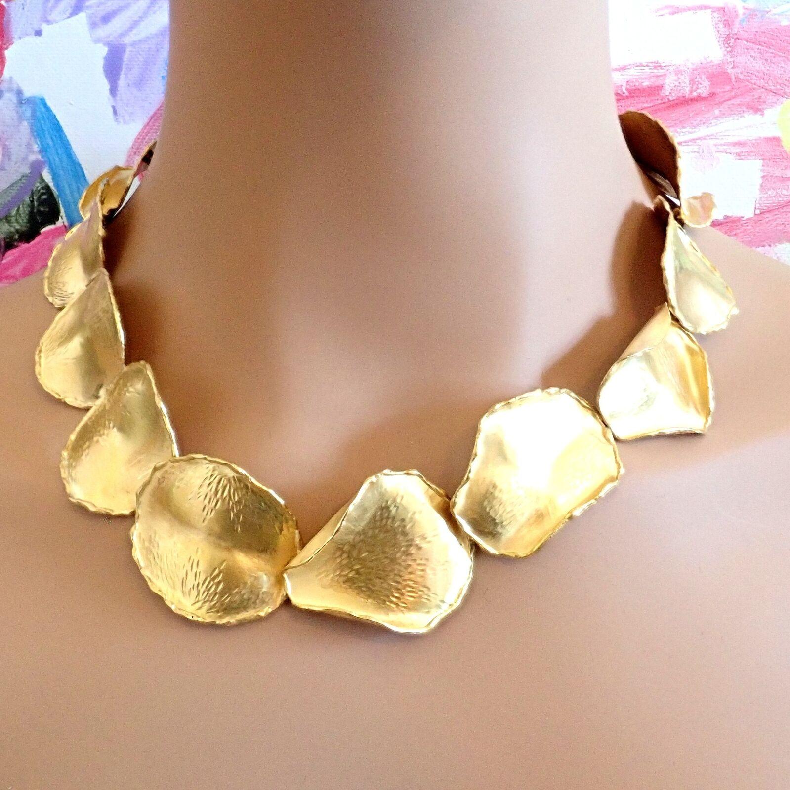 Vintage Tiffany & Co Angela Cummings Rose Petal Yellow Gold Necklace 1