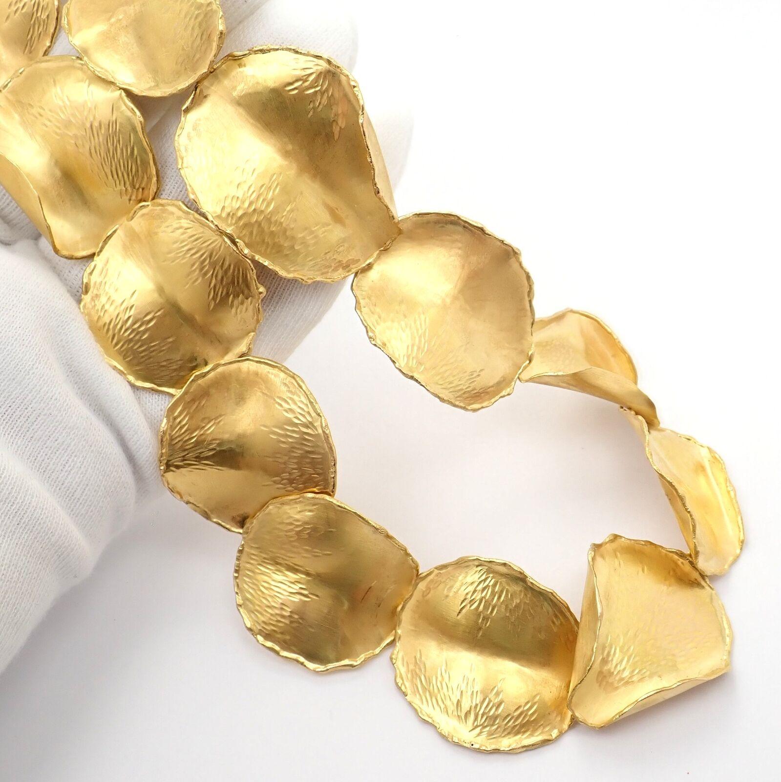 Vintage Tiffany & Co Angela Cummings Rose Petal Yellow Gold Necklace 3