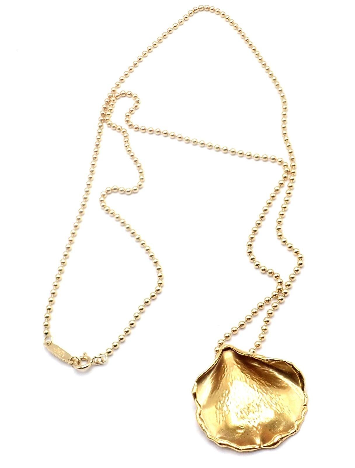 Vintage Tiffany & Co Angela Cummings Halskette mit Rosenblatt-Anhänger aus Gelbgold im Angebot 5