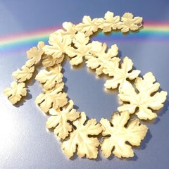Vintage Tiffany & Co Angela Cummings Yellow Gold Leaf Necklace 1981