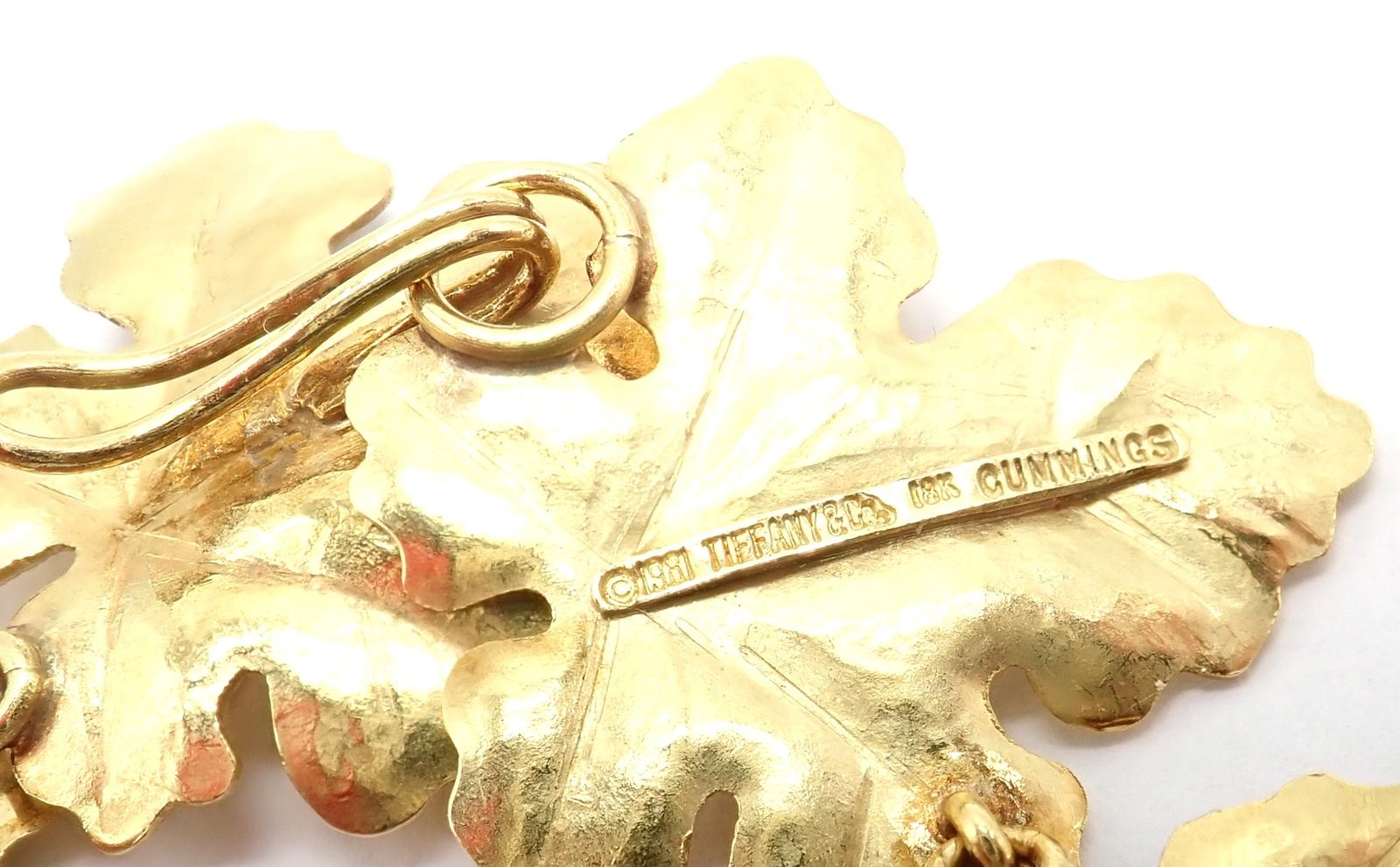 Vintage Tiffany & Co Angela Cummings Yellow Gold Leaf Necklace 1981 For Sale 2