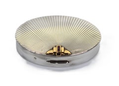Vintage Tiffany & Co. Estuche Art Déco de plata de ley y oro de 14 quilates para polvos de rubí