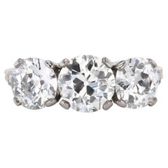 Vintage Tiffany & Co  Art Deco Three Stone Diamond Ring