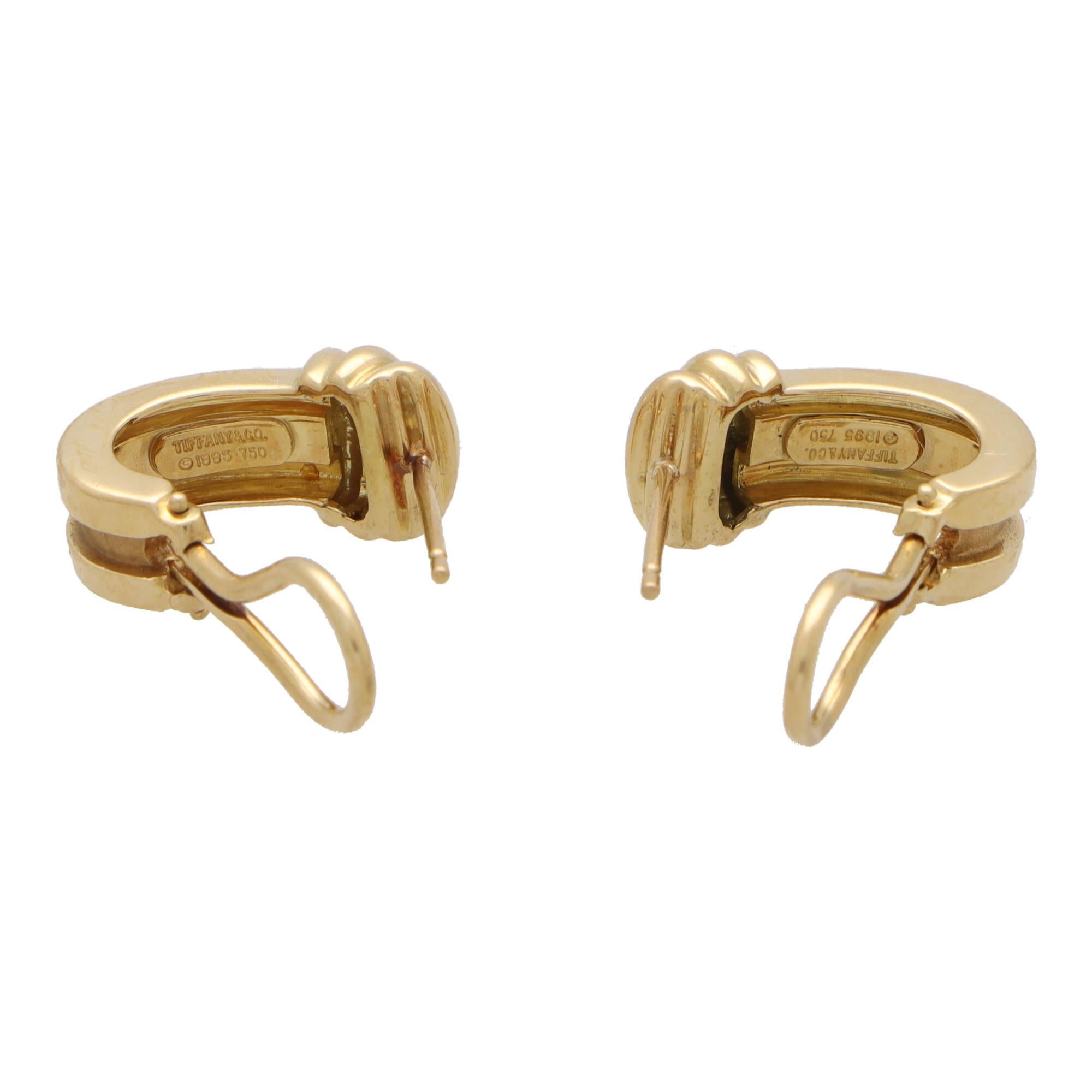 Vintage Tiffany & Co. Atlas Grove Earrings Set in 18k Yellow Gold In Excellent Condition In London, GB