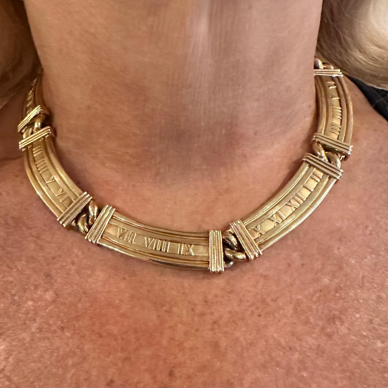 Tiffany & Co. d'epoca. Collana girocollo Atlas Link in oro giallo 1995 in vendita 7