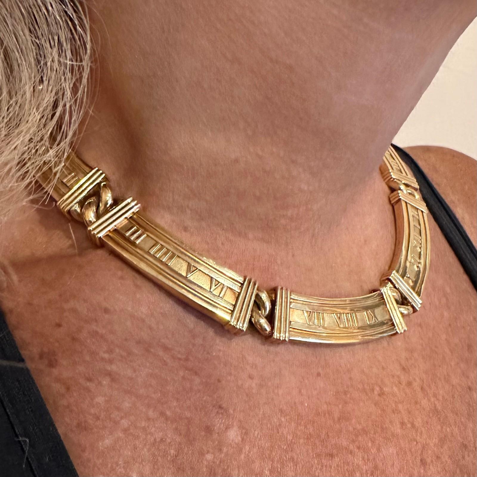 Tiffany & Co. d'epoca. Collana girocollo Atlas Link in oro giallo 1995 In condizioni ottime in vendita a Southampton, PA