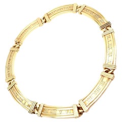 Vintage Tiffany & Co. Atlas Link Yellow Gold Collar Choker Necklace 1995