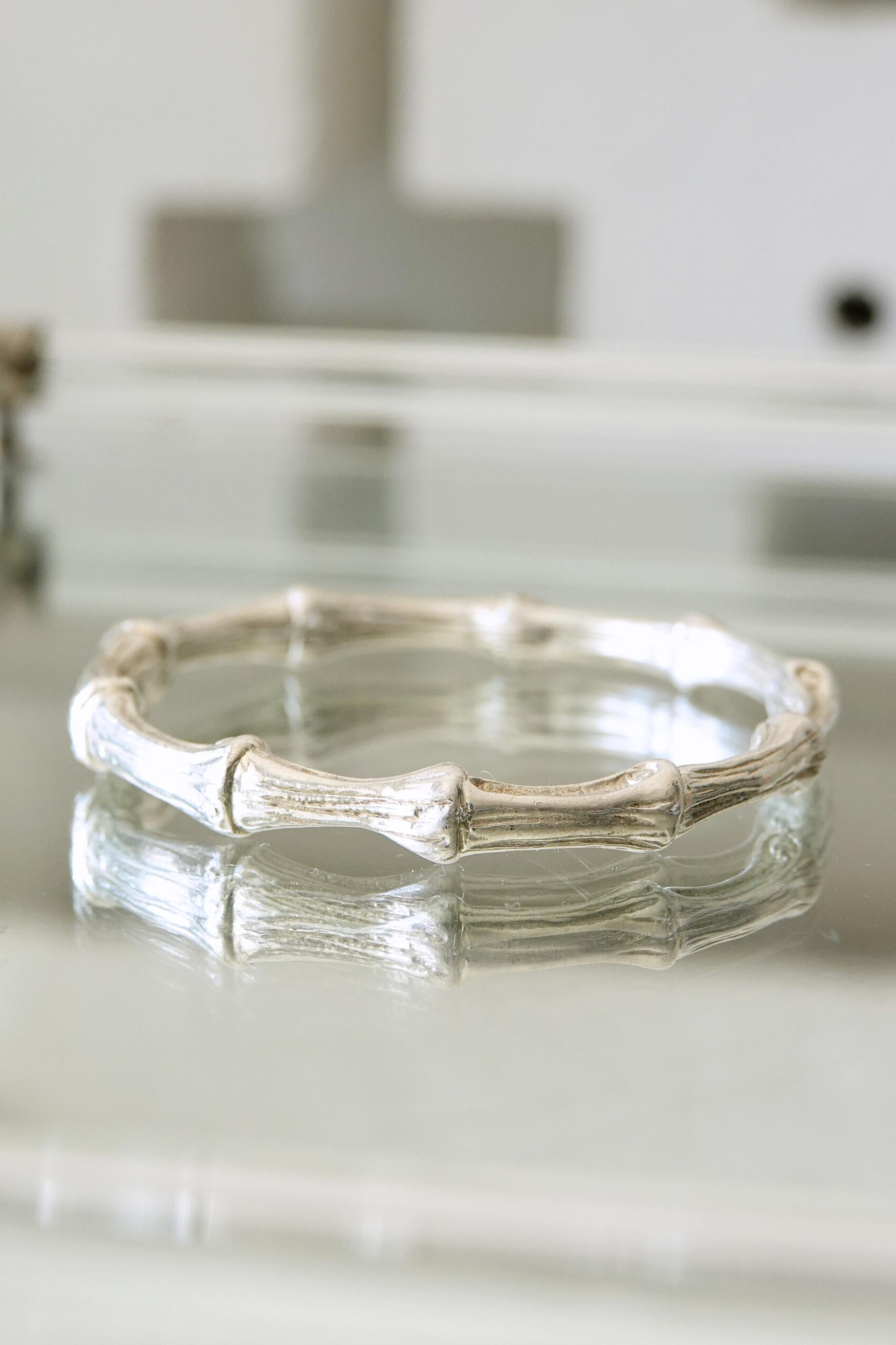 Vintage Tiffany and Co. Bamboo Motif 925 Sterling Silver Bangle