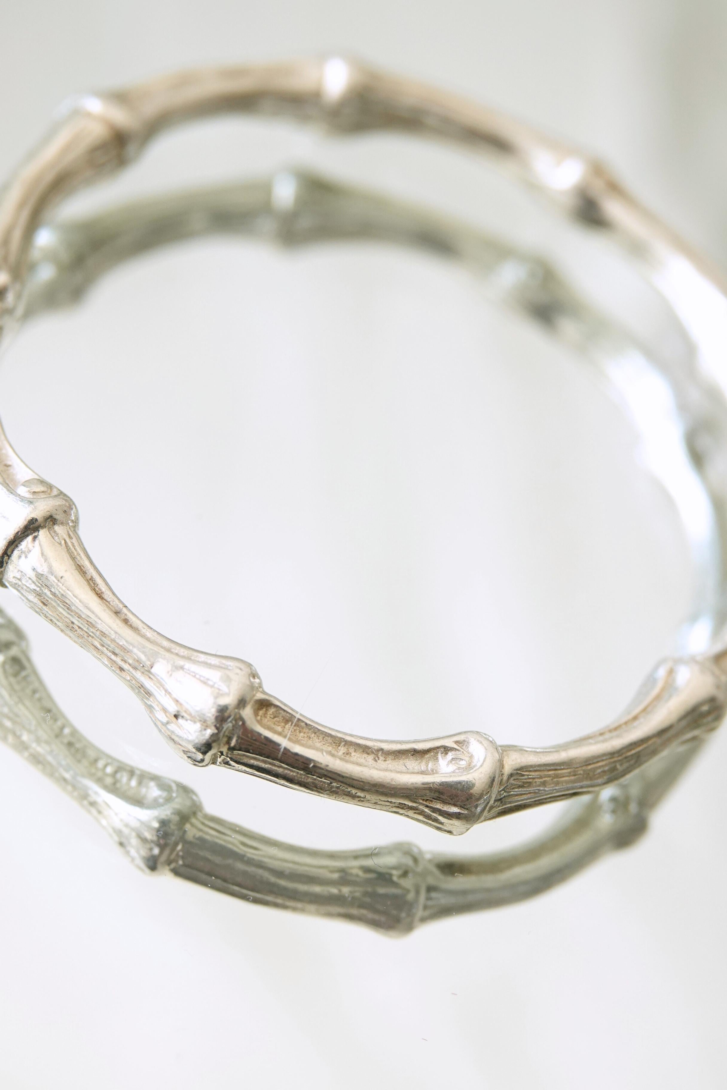 Vintage Tiffany and Co. Bamboo Motif 925 Sterling Silver Bangle