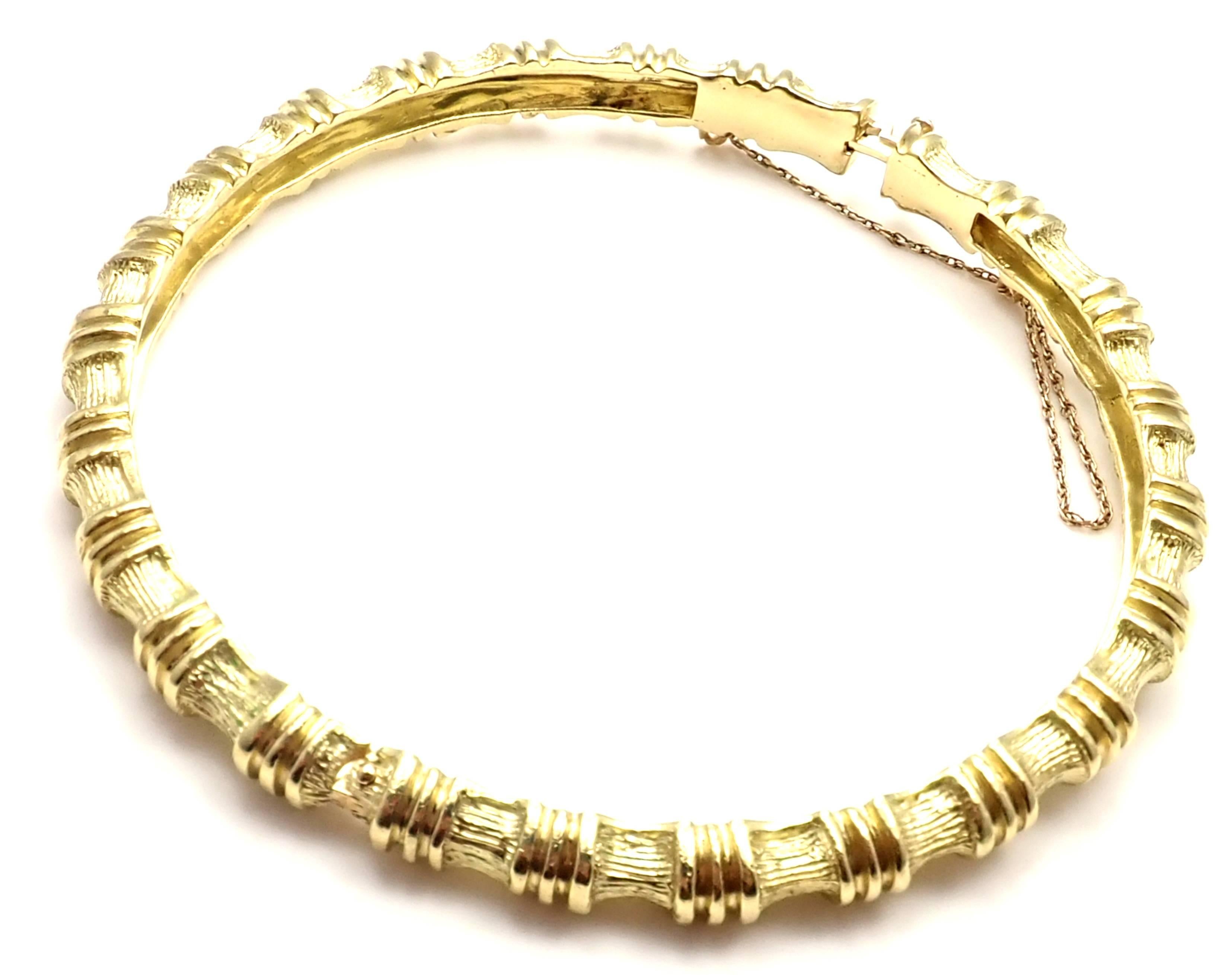 Vintage Tiffany & Co. Bamboo Yellow Gold Bangle Bracelet In New Condition In Holland, PA