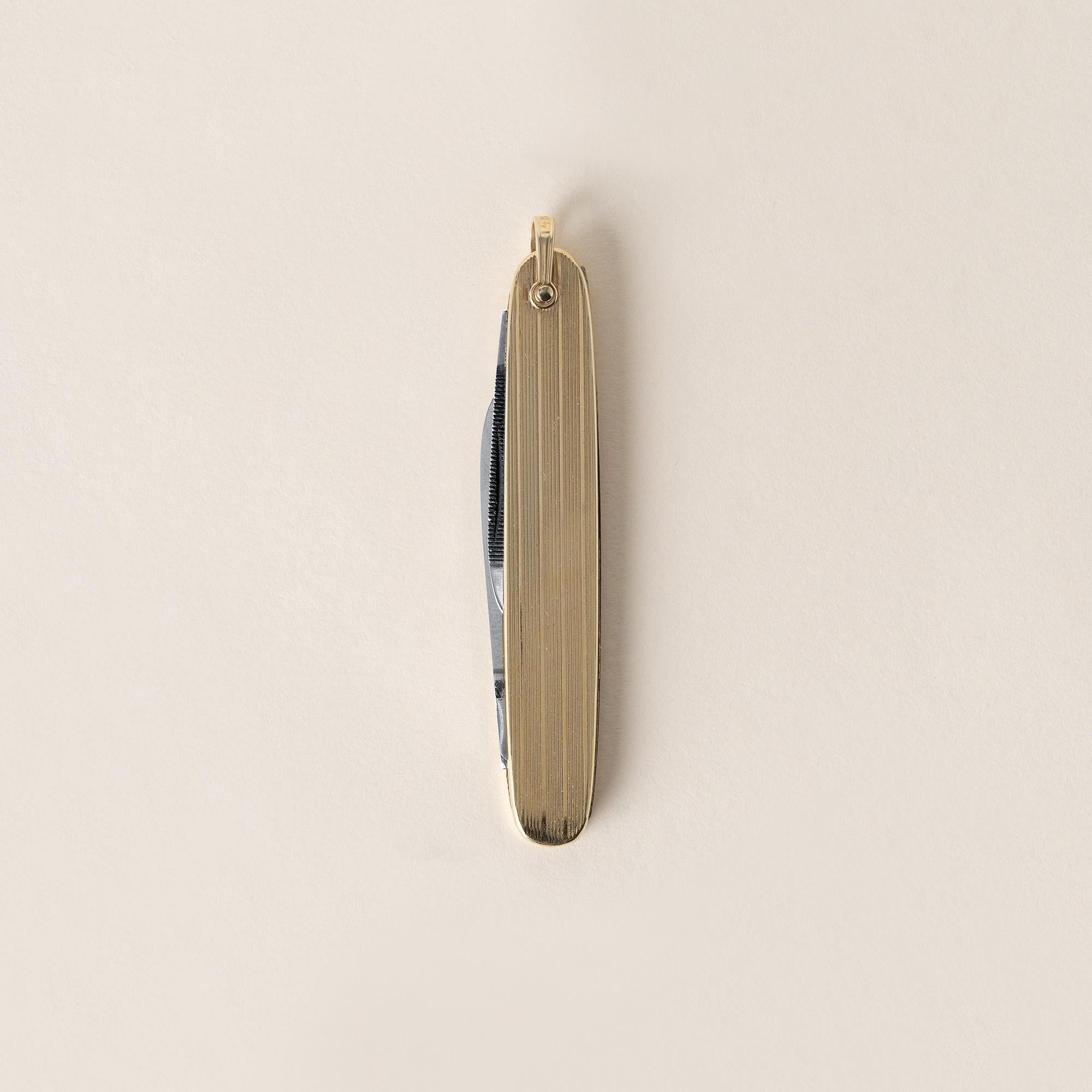 Vintage Tiffany & Co. Blade Knife and File 14K Gold In Good Condition For Sale In Los Angeles, CA