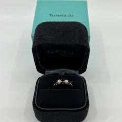 Vintage Tiffany & Co. Blue Round  & Pearl 18k Yellow Gold Eternity Band Ring