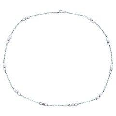 Vintage Tiffany & Co. Bow Station Diamond 18k White Gold Necklace