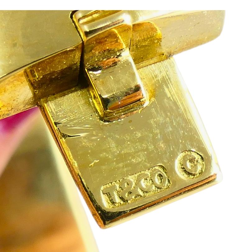 Vintage Tiffany & Co. Bracelet Gold Mother-of-Pearl Black Onyx Hematite Bangle For Sale 5