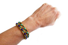 Vintage Tiffany & Co. Bracelet Pair 18k Gold Gems Estate Jewelry