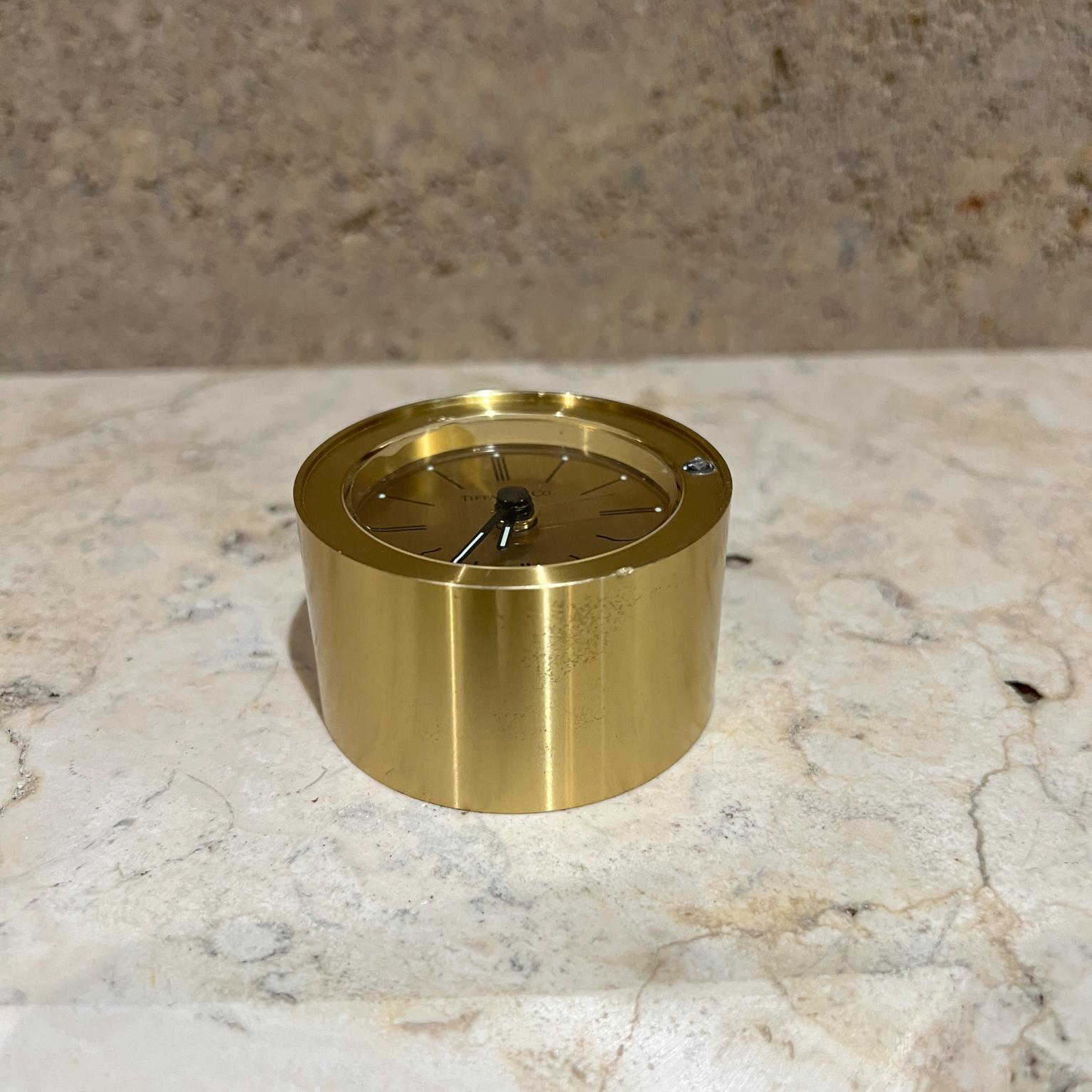 Modern Vintage Tiffany & Co Brass Desk Clock
