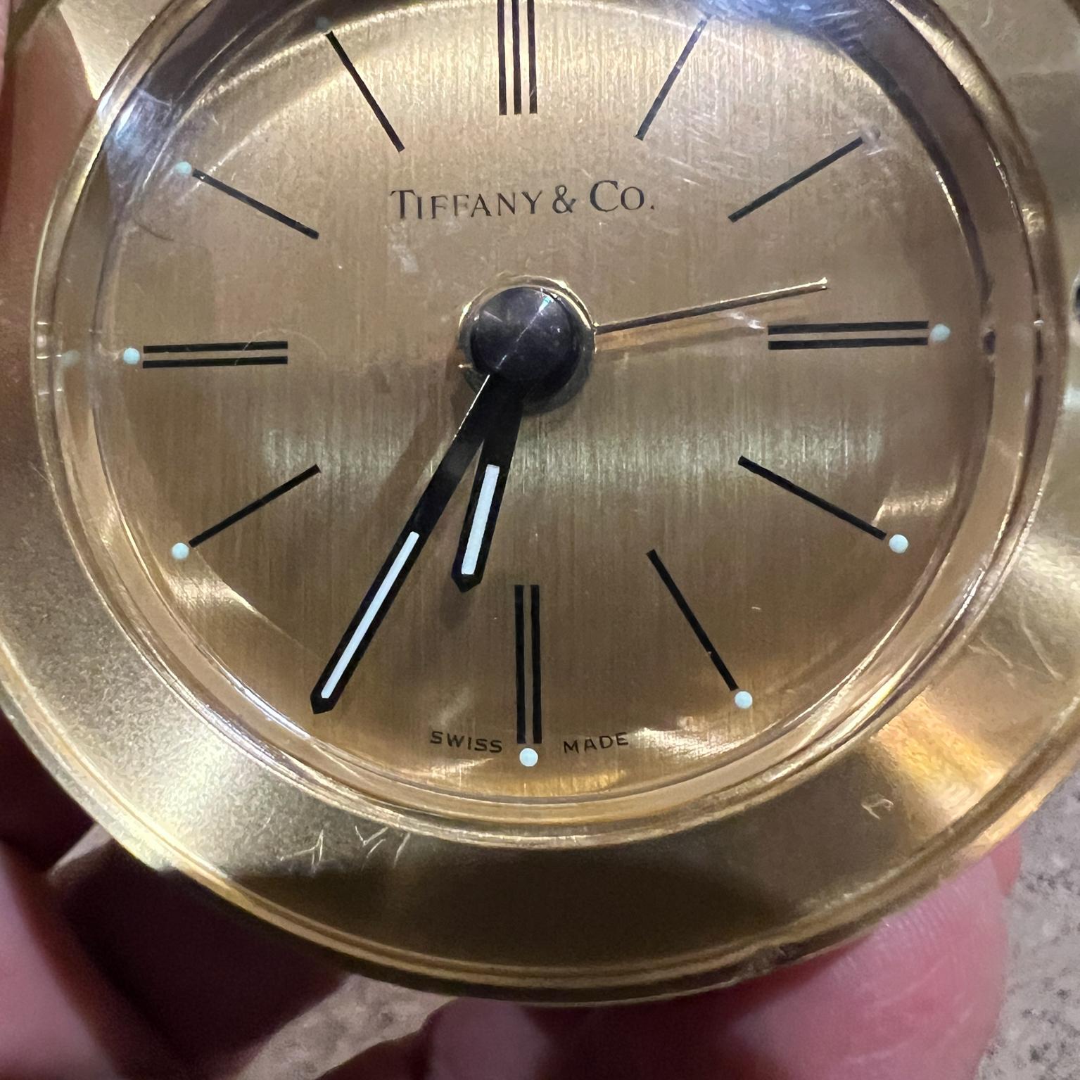 20th Century Vintage Tiffany & Co Brass Desk Clock