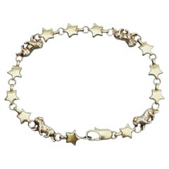 Vintage Tiffany & Co. Bulldog and Star Link 18k Yellow Gold Bracelet