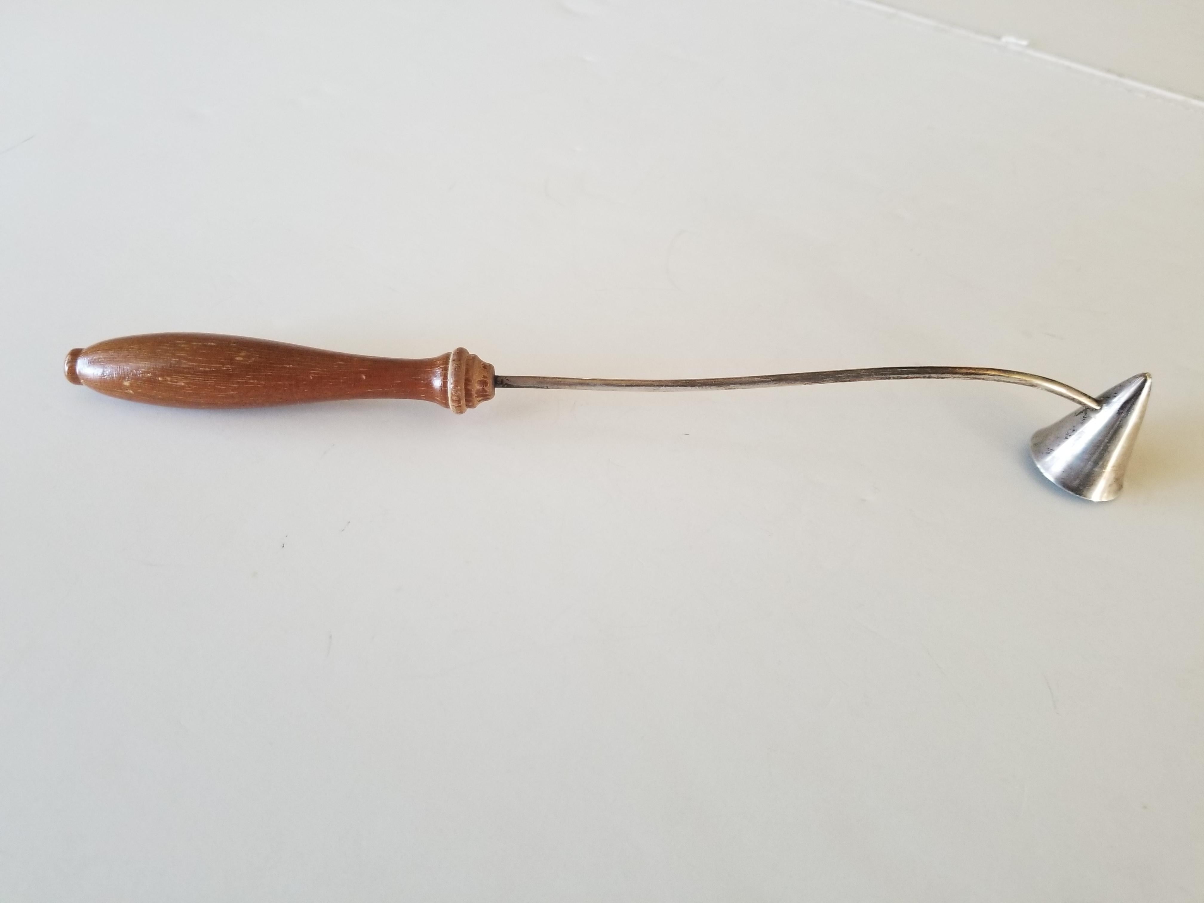 Vintage Tiffany & Co. Candle Snuffer Sterling Silver and Turned Wood 5