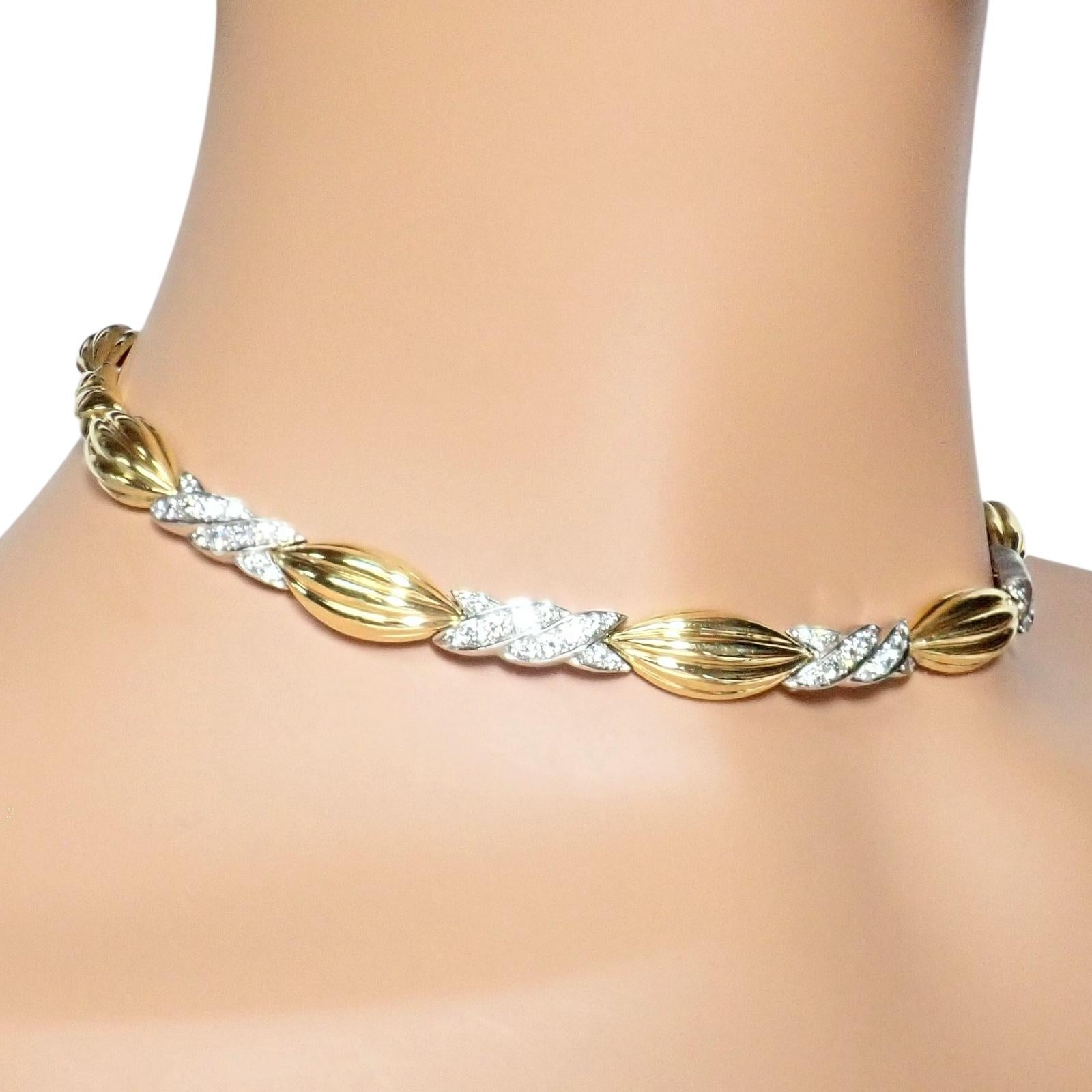Vintage Tiffany & Co Candy Yellow White Gold Diamond Necklace For Sale 5