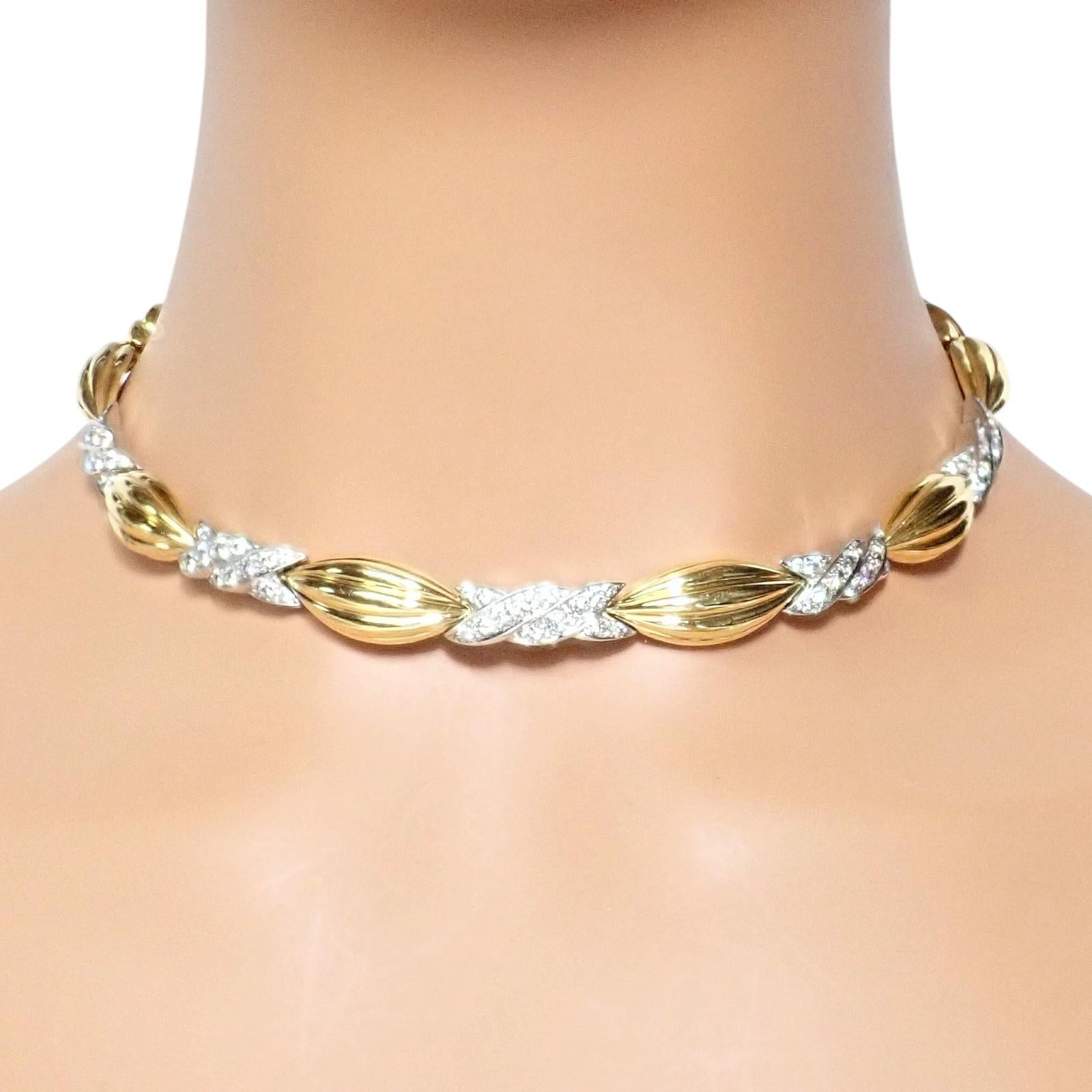 Brilliant Cut Vintage Tiffany & Co Candy Yellow White Gold Diamond Necklace For Sale