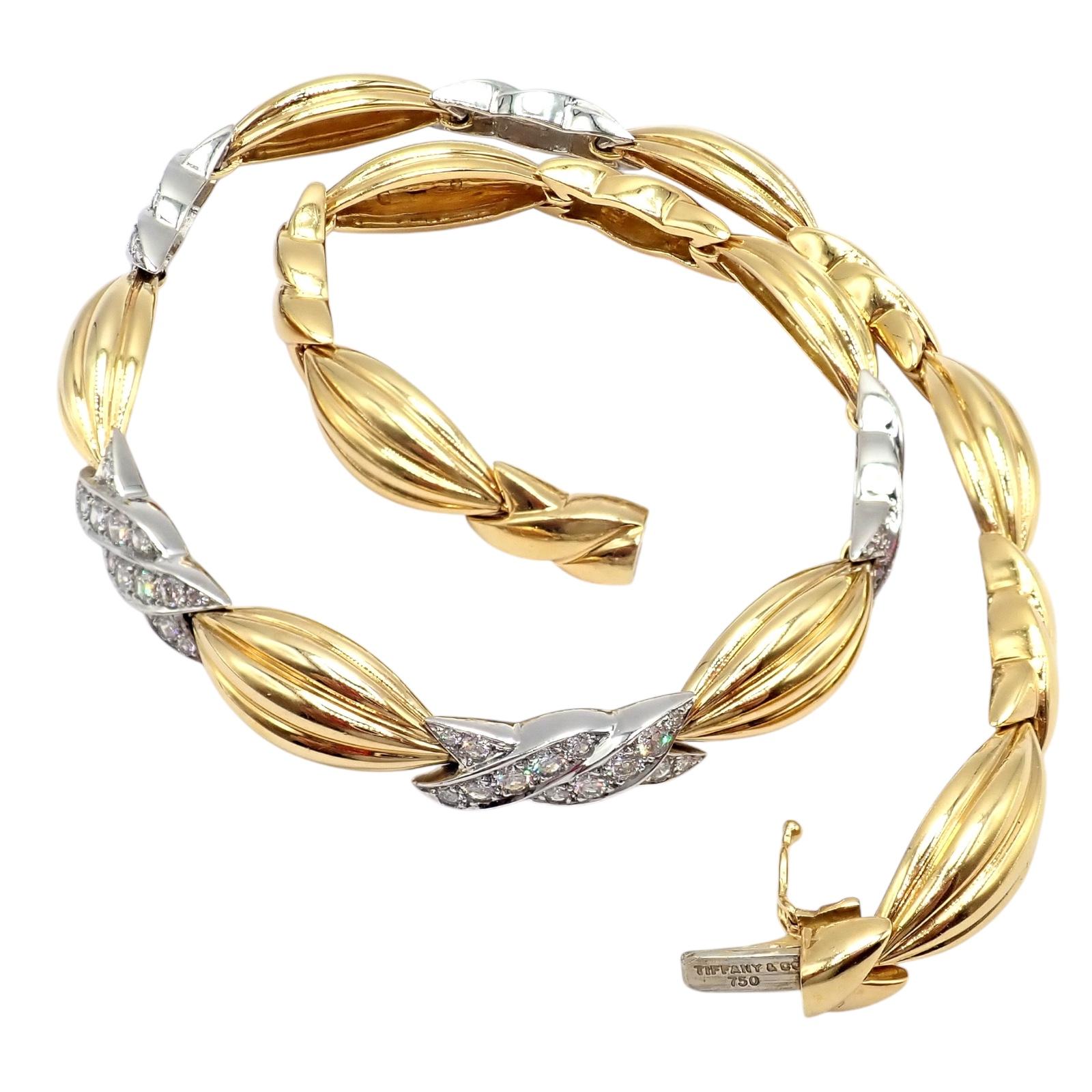 Vintage Tiffany & Co Candy Yellow White Gold Diamond Necklace For Sale 2