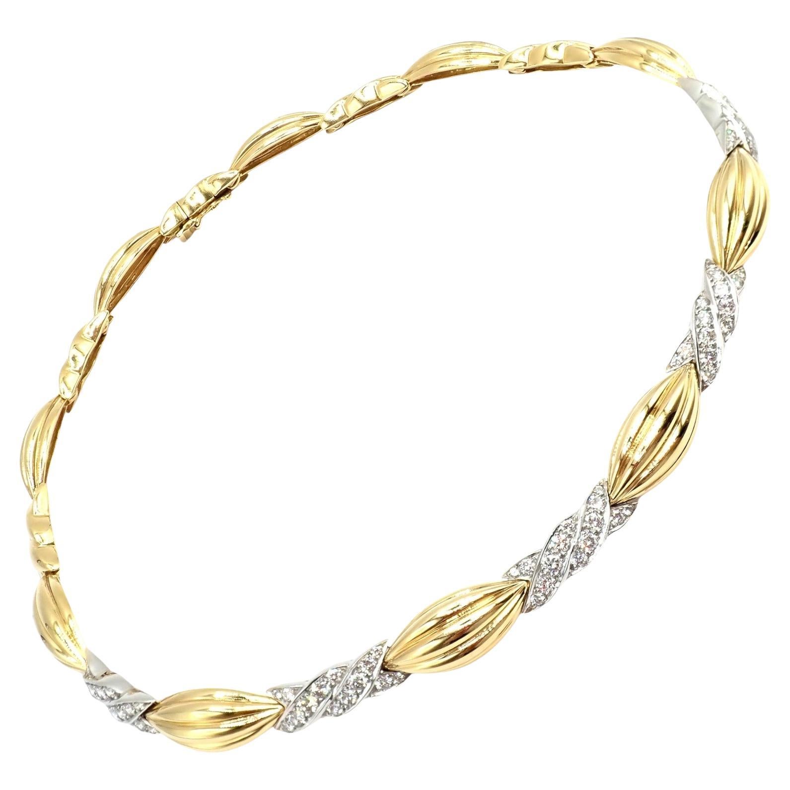 Vintage Tiffany & Co Candy Gelbweißgold Diamant-Halskette