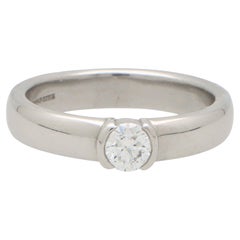 Vintage Tiffany & Co. Certified Diamond Solitaire Ring Set in Platinum