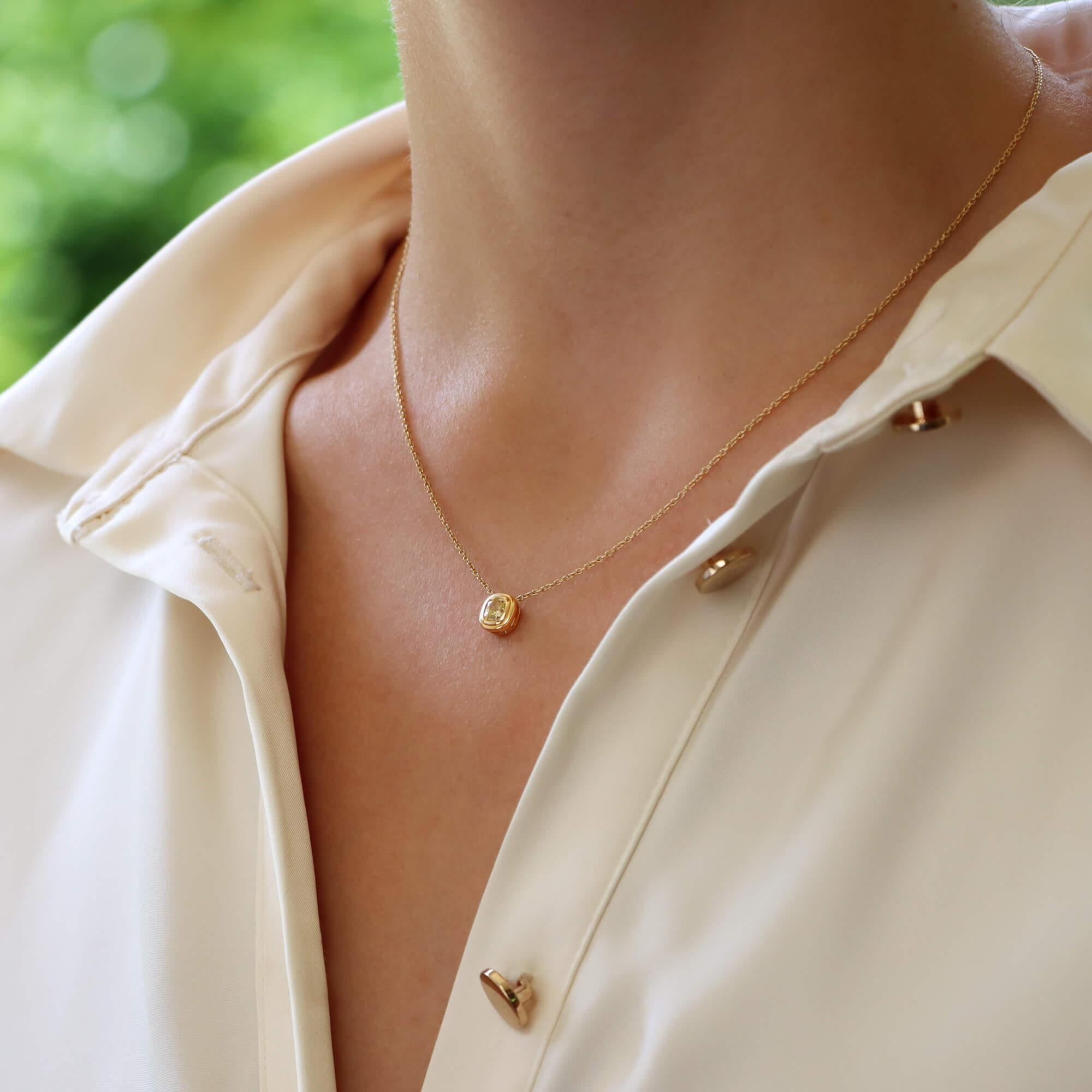 yellow diamond tiffany necklace