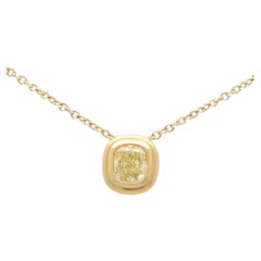 Vintage Tiffany & Co. Certified Fancy Intense Yellow Diamond Pendant in 18k Gold