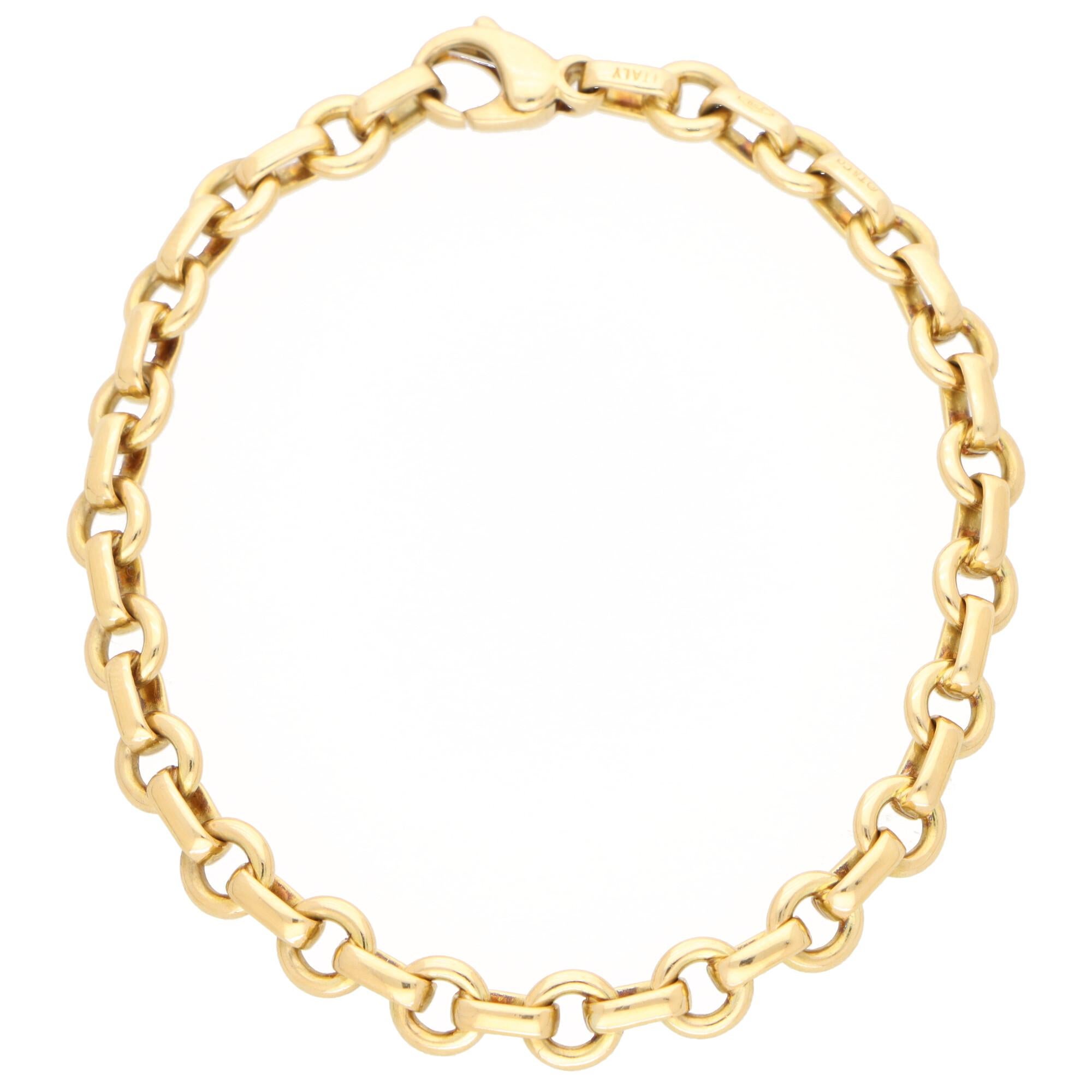 Vintage Tiffany & Co. Chain Link Bracelet Set in 18k Yellow Gold In Good Condition In London, GB