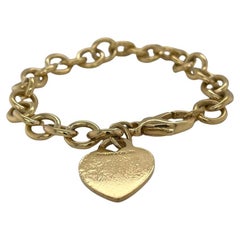 Vintage Tiffany & Co. Chain Link Heart Tag Bracelet in 18k Yellow Gold