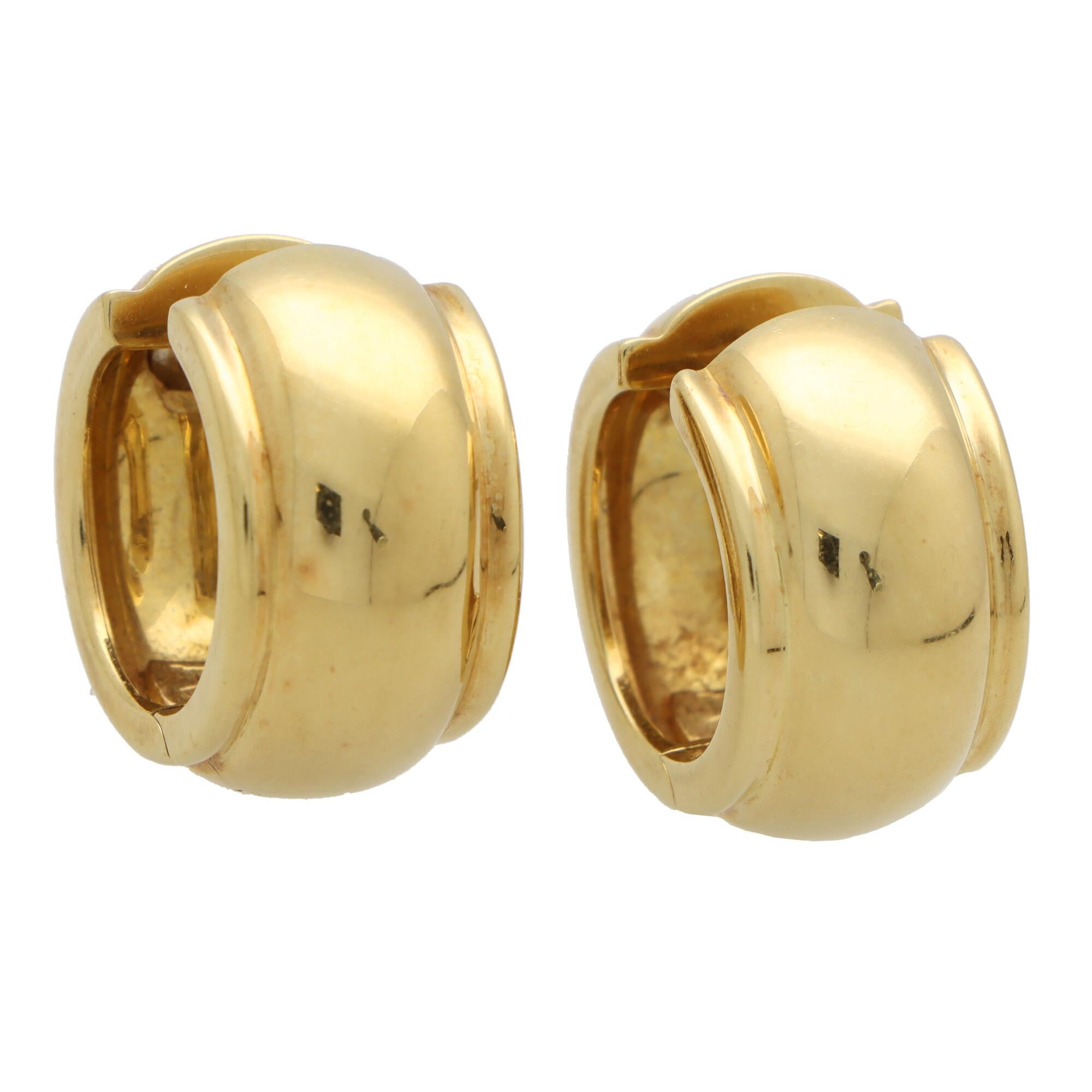 gold dome hoop earrings