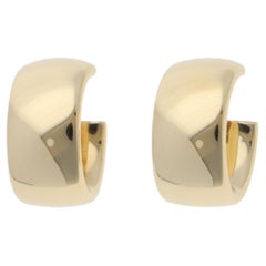 Vintage Tiffany & Co. Chunky Hoop Stud Earrings in Yellow Gold