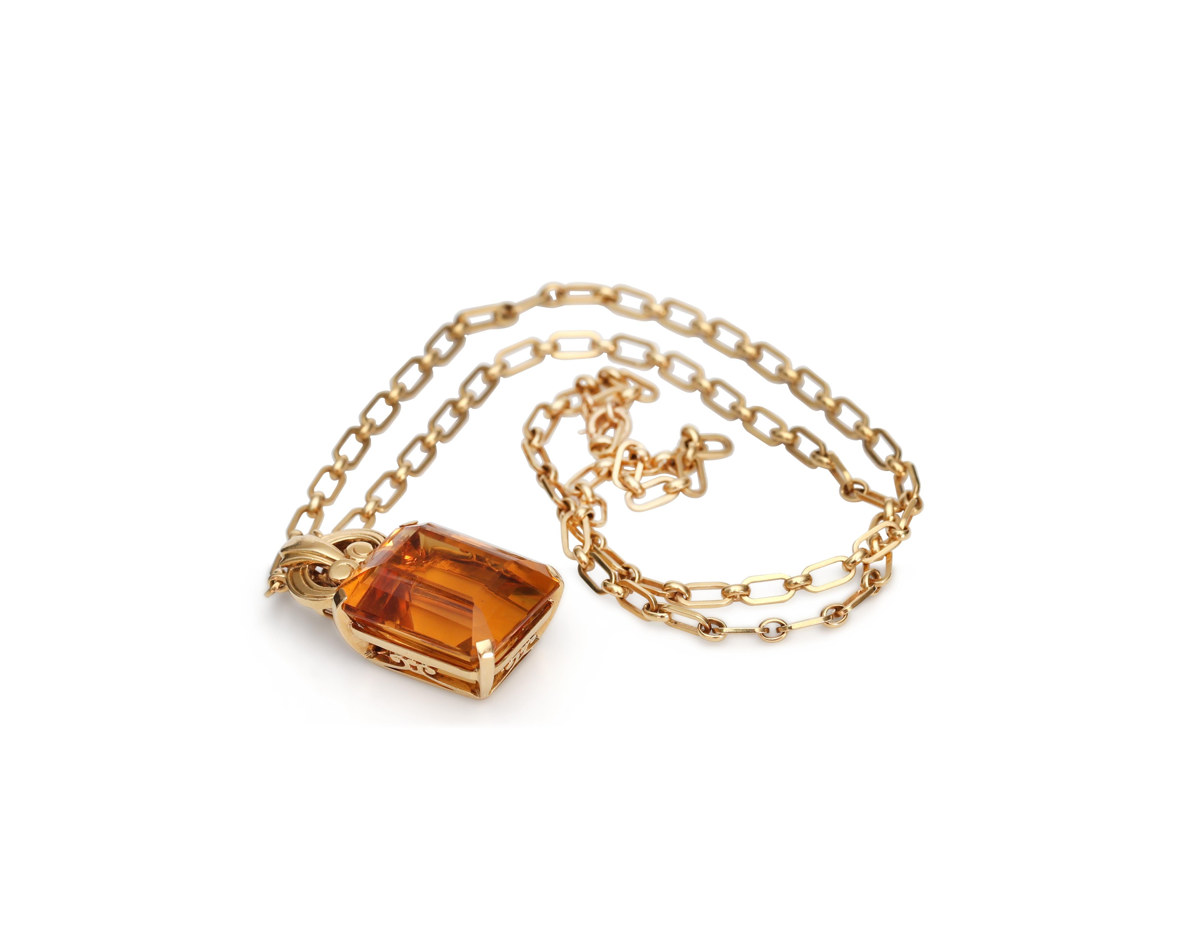 vintage citrine necklace
