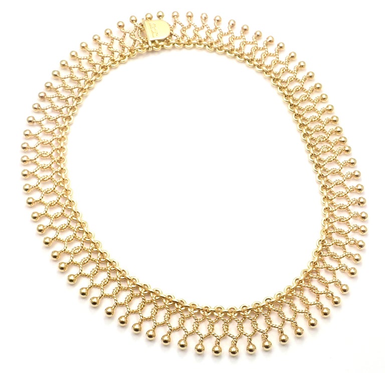 Women's or Men's Vintage Tiffany & Co. Cleopatra Collar Yellow Gold Link Necklace For Sale
