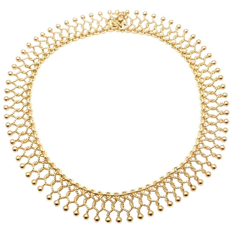 Vintage Tiffany & Co. Cleopatra Collar Yellow Gold Link Necklace For Sale