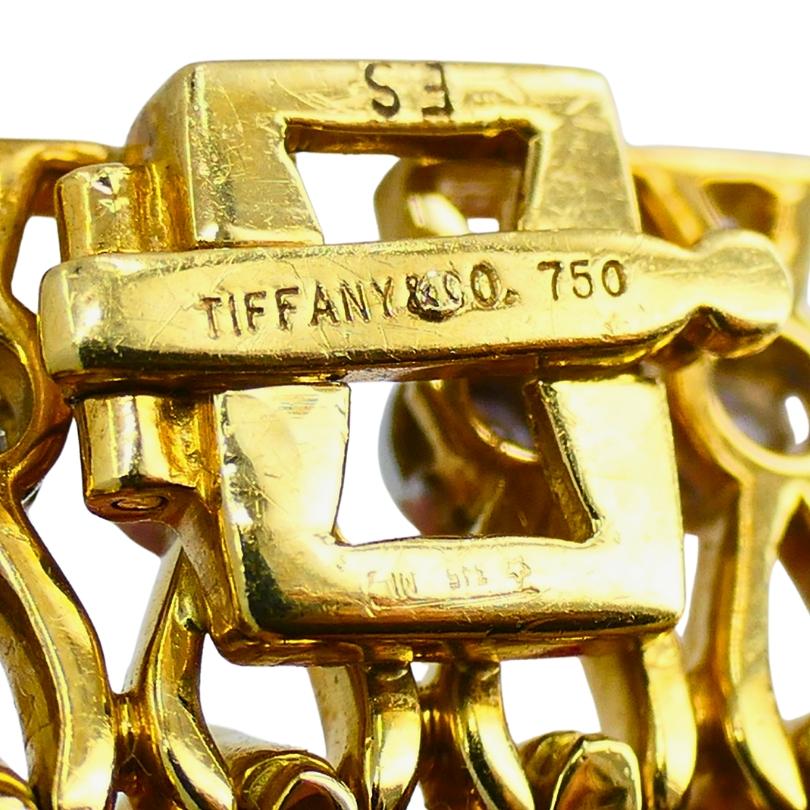 Vintage Tiffany & Co. Collar Necklace Gold Platinum Diamond Estate Jewelry In Good Condition For Sale In Beverly Hills, CA